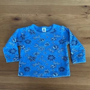 Petit Bateau Blue Floral Long Sleeve Tee